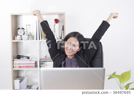 Business women working at office desk. Business women working at office desk. 36497695