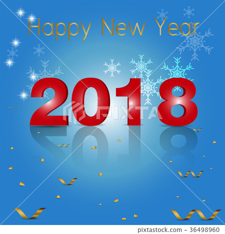 Happy new year 2018 Text Design vector 36498960