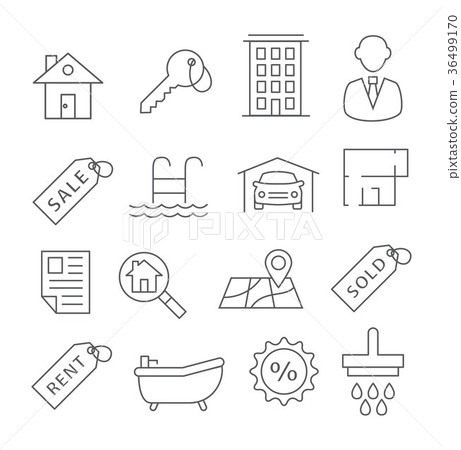 Real Estate Line Icons 36499170
