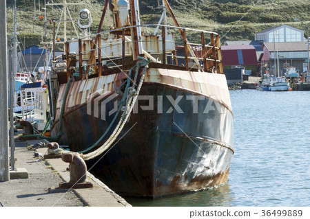 Fishing boat in the harbor of Hanstholm Denmark Fishing boat in the harbor of Hanstholm Denmark 36499889