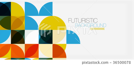 Geometric triangle and circle shape, wide abstract 36500078