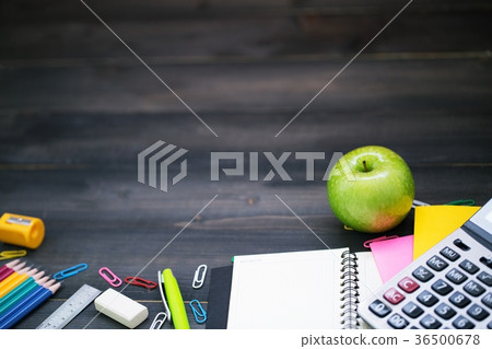 Notebook diary on desk. 36500678