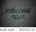 Manufacuring concept: Industrial Robot on grunge 36502132