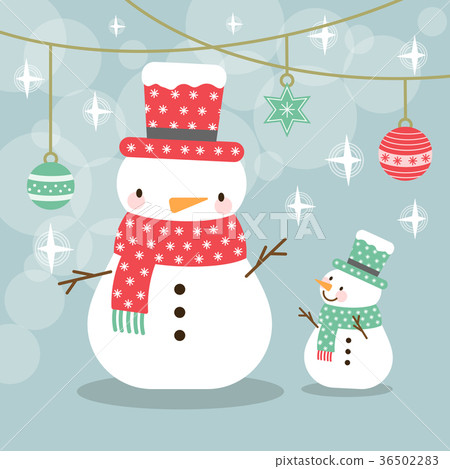 Greeting card, Christmas card with a snowman - Stock Illustration ...