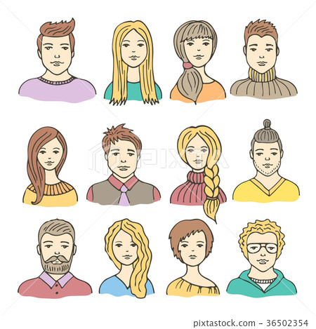 Vector set of colored male and female icons Vector set of colored male and female icons 36502354
