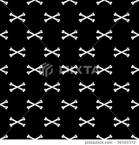 Cross Bone Seamless pattern black wallpaper - Stock Illustration