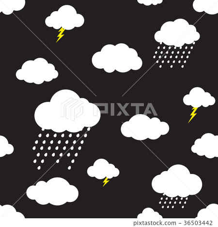 Rain cloud sky vector seamless pattern wallpaper - Stock Illustration ...