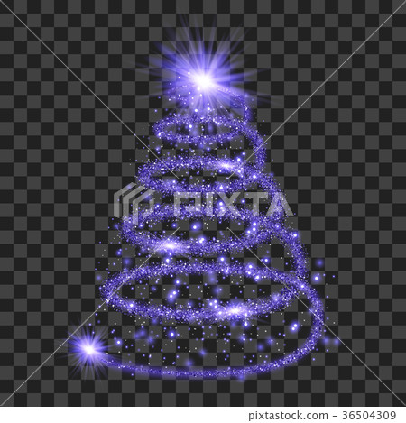 Purple particle wave in form of christmas tree - Stock Illustration ...