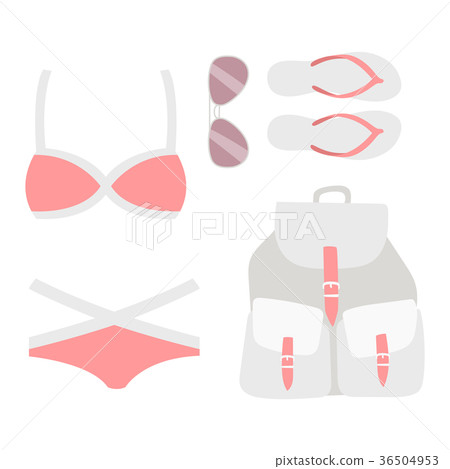 Beachwear bikini vector cloth fashion looks beach 36504953