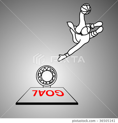 businessman dunking the red goal vector 36505141