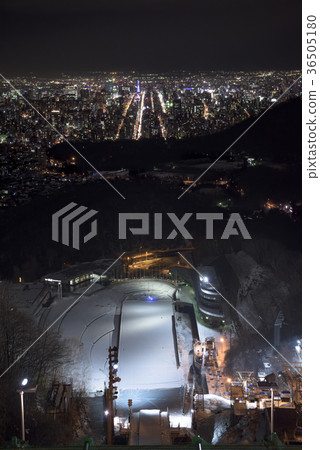 A night view of Sapporo seen from the Okurayama Jump Stadium A night view of Sapporo seen from the Okurayama Jump Stadium 36505180