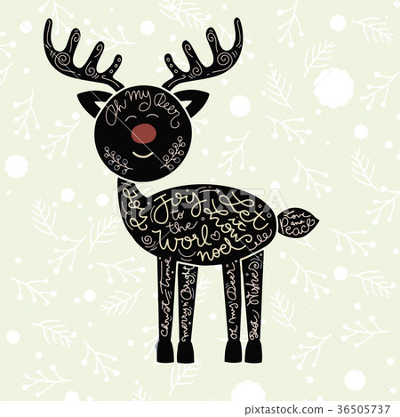 Christmas deer. Merry Christmas and Happy New Year - Stock Illustration ...