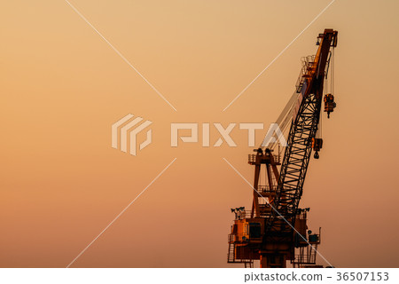 Sunset sky and crane Sunset sky and crane 36507153