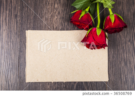 Red roses and card Red roses and card 36508769