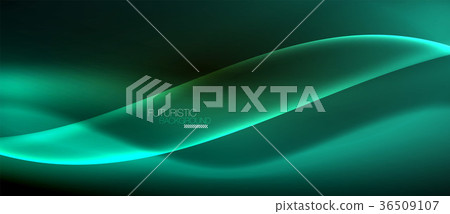 Neon glowing wave, magic energy and light motion 36509107