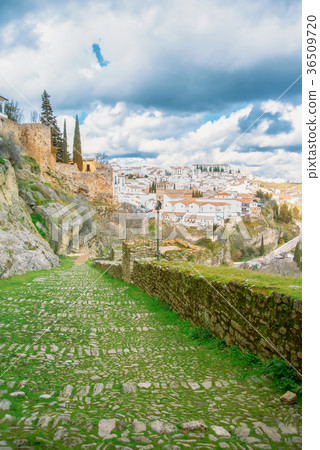 Aerial panoramic view of Ronda, tradational white 36509720