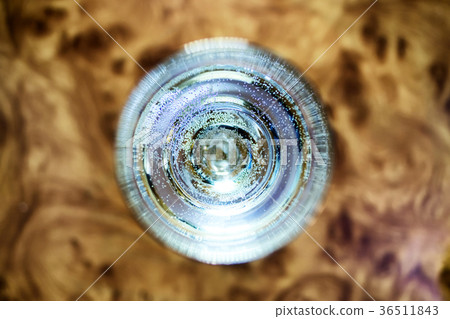Glass of champagne top view Glass of champagne top view 36511843