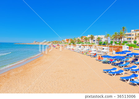View of the beach and the sea shore. View of the beach and the sea shore. 36513006