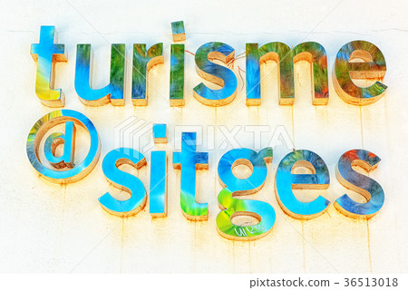 Signboard with the name Sitges. Signboard with the name Sitges. 36513018