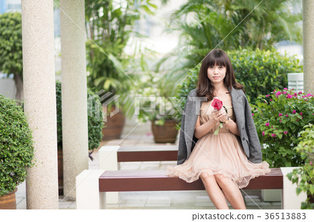 Young Woman Rose Love 36513883