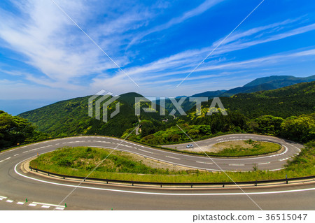 從新鮮的綠色雲仙Chitenishi到雲仙(縣道128號)的道路 從新鮮的綠色雲仙Chitenishi到雲仙(縣道128號)的道路 36515047