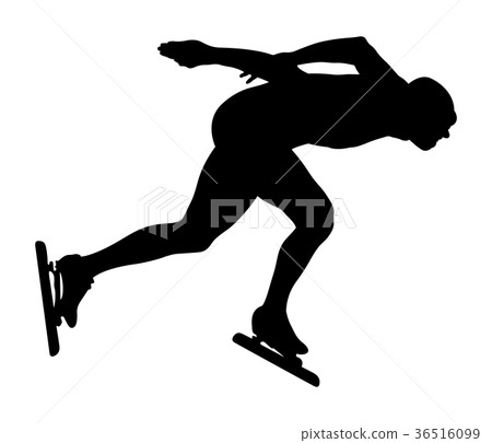 black silhouette athlete speedskater 36516099