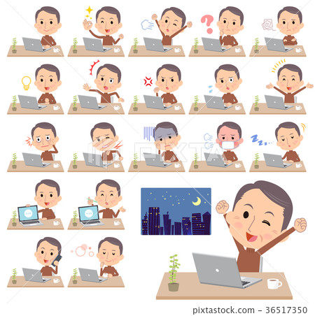 Brown high neck Middle aged men_desk work 36517350