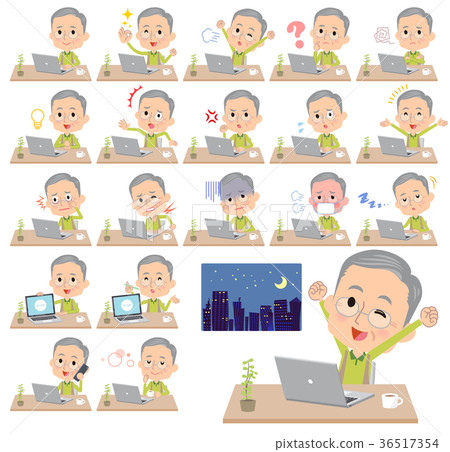 Green wear grandfather_desk work 36517354