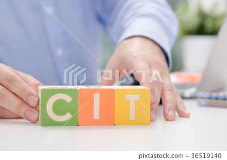 CIT word with colorful blocks. 36519140