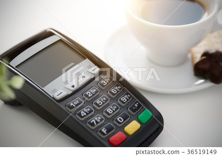 Mobile payment in cafe with smart phone 36519149