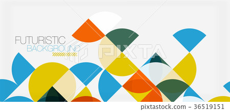 Geometric triangle and circle shape, wide abstract 36519151