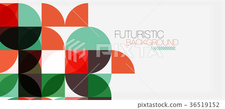 Geometric triangle and circle shape, wide abstract 36519152