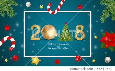 Merry Christmas and New Year Background. Vector 36519670