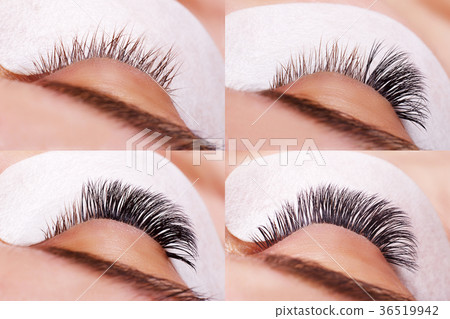 Eyelash Extension Procedure. Comparison of female Eyelash Extension Procedure. Comparison of female 36519942