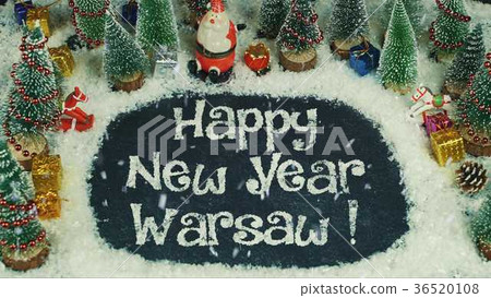 Stop motion animation of Happy New Year Warsaw Stop motion animation of Happy New Year Warsaw 36520108