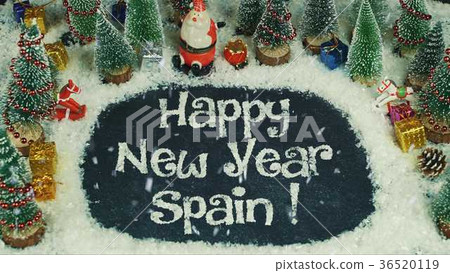 Stop motion animation of Happy New Year Spain Stop motion animation of Happy New Year Spain 36520119