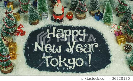 Stop motion animation of Happy New Year Tokyo Stop motion animation of Happy New Year Tokyo 36520120