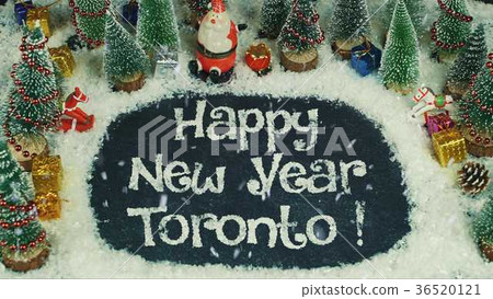 Stop motion animation of Happy New Year Toronto 36520121