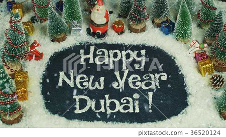 Stop motion animation of Happy New Year Dubai Stop motion animation of Happy New Year Dubai 36520124
