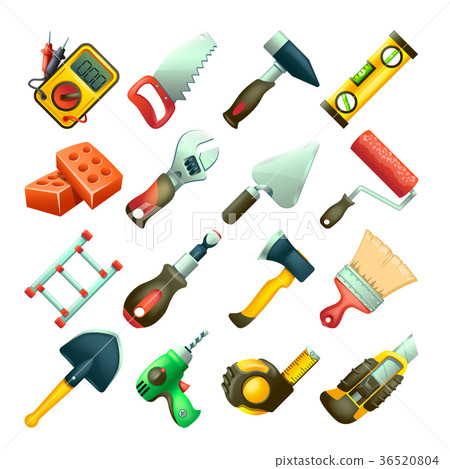 插圖素材: builders icons 2