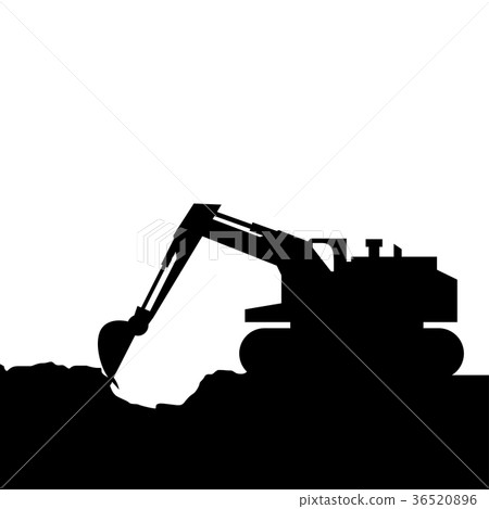 construction tractor silhoette 36520896