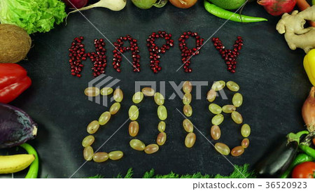 Happy 2018 fruit stop motion Happy 2018 fruit stop motion 36520923