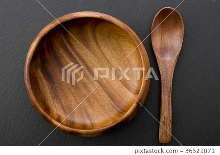 Wooden spoon and wooden bowl Wooden spoon and wooden bowl 36521071