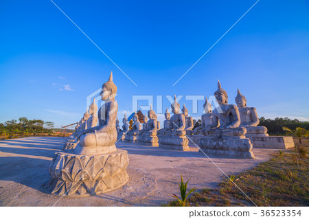 a lot of Buddha statues in the large yard a lot of Buddha statues in the large yard 36523354