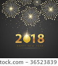 Gold new year on black background vector design 36523839