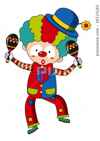 Happy clown with maracas Happy clown with maracas 36524265