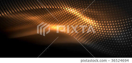 Glowing abstract wave on dark, shiny motion 36524694