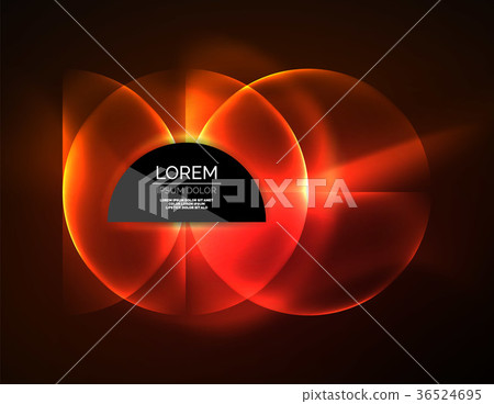 Neon glowing glass transparent circles, background Neon glowing glass transparent circles, background 36524695