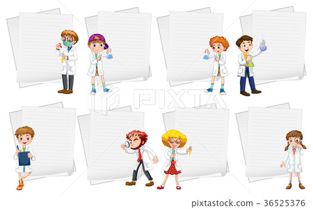 Paper template with scientists 36525376