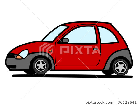 歐洲風格的緊湊汽車紅色汽車例證 36528641